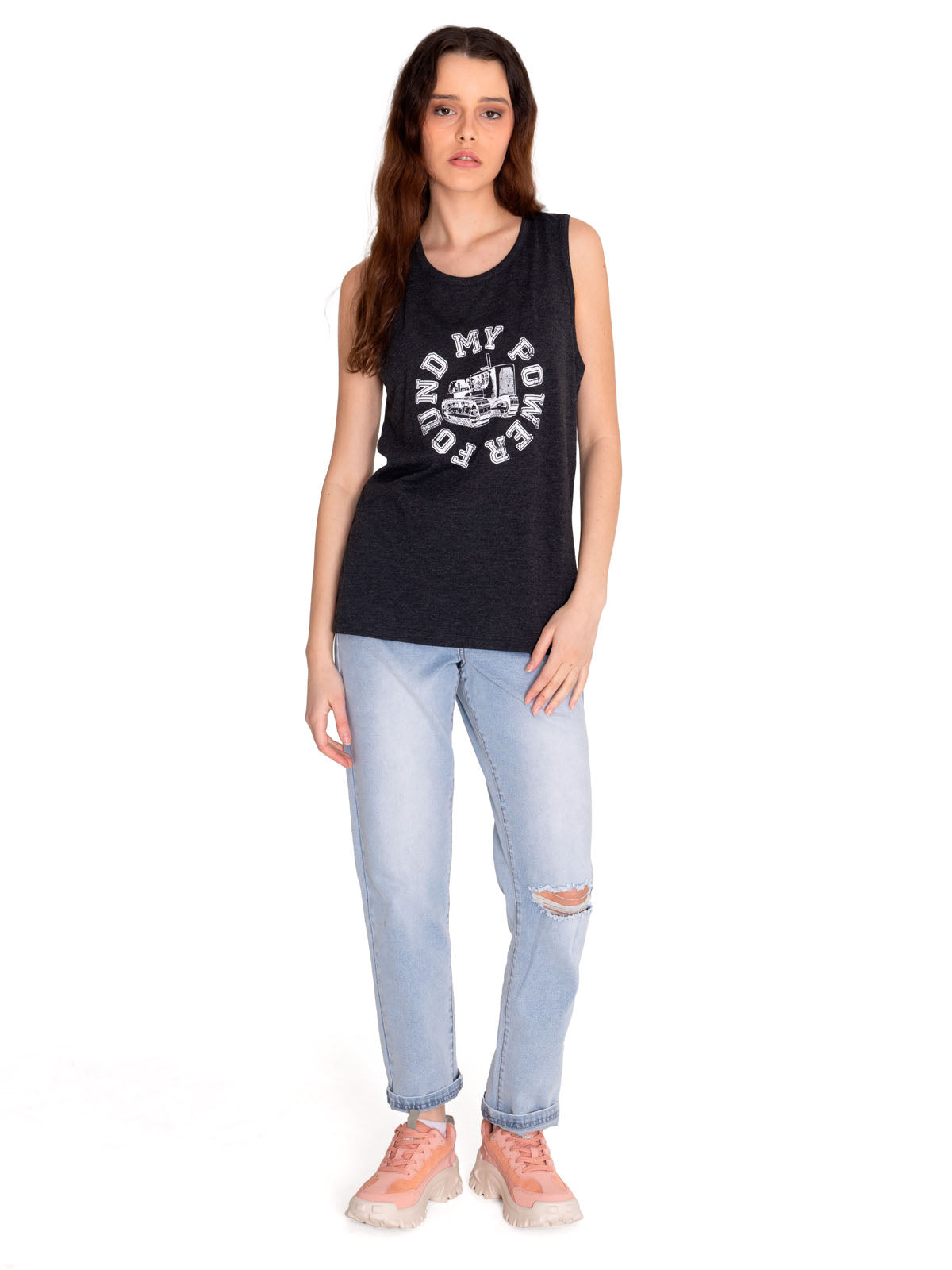 Polera Sin manga Casual Mujer GRAPHIC TANK 1 Negro CAT
