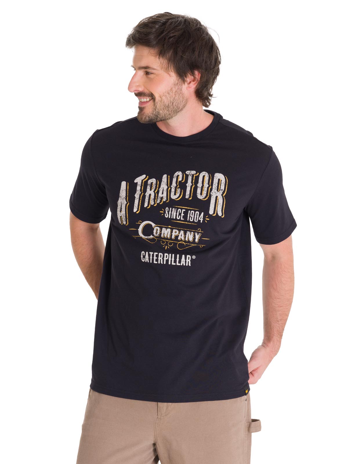 Polera Manga Corta Casual Hombre HISTORIC TRADITIONS GRAPHIC TEE Negra Cat