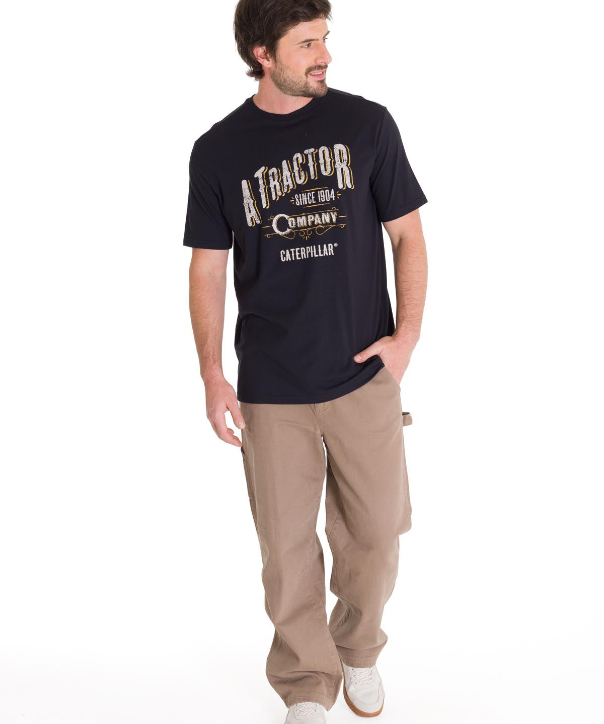 Polera Manga Corta Casual Hombre HISTORIC TRADITIONS GRAPHIC TEE Negra Cat