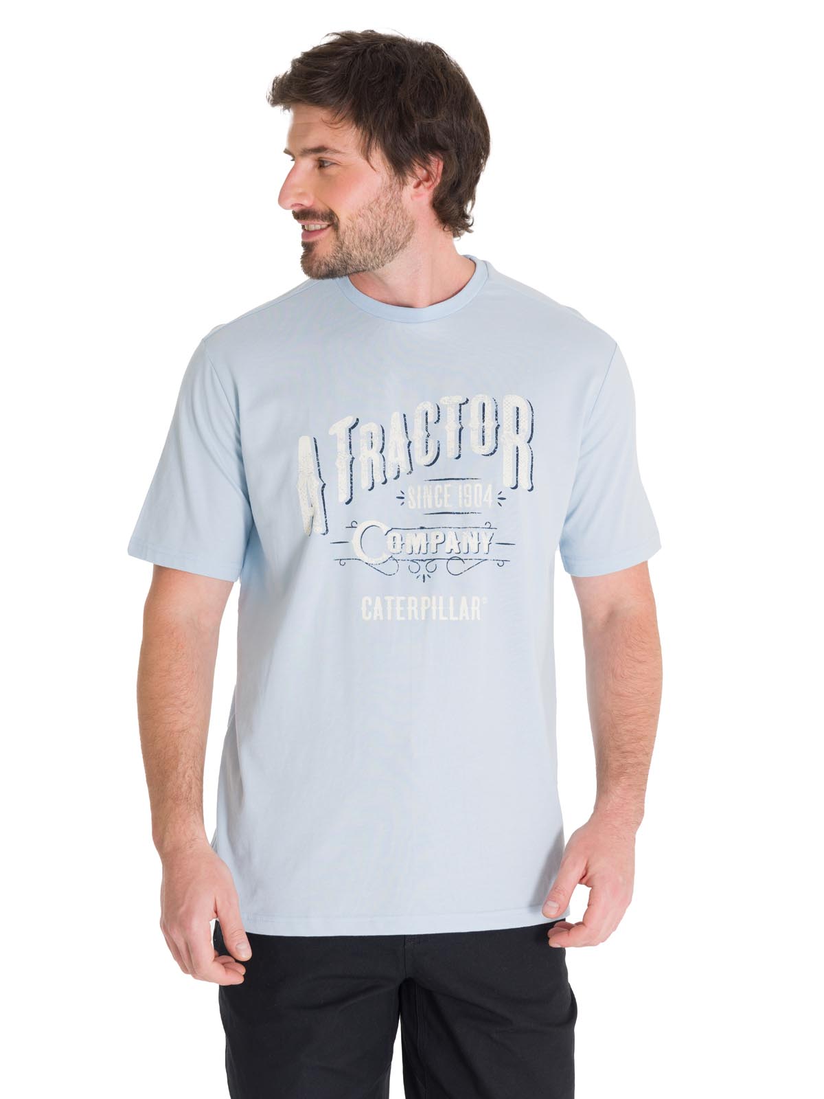 Polera Manga Corta Casual Hombre HISTORIC TRADITIONS GRAPHIC TEE Azul Claro Cat