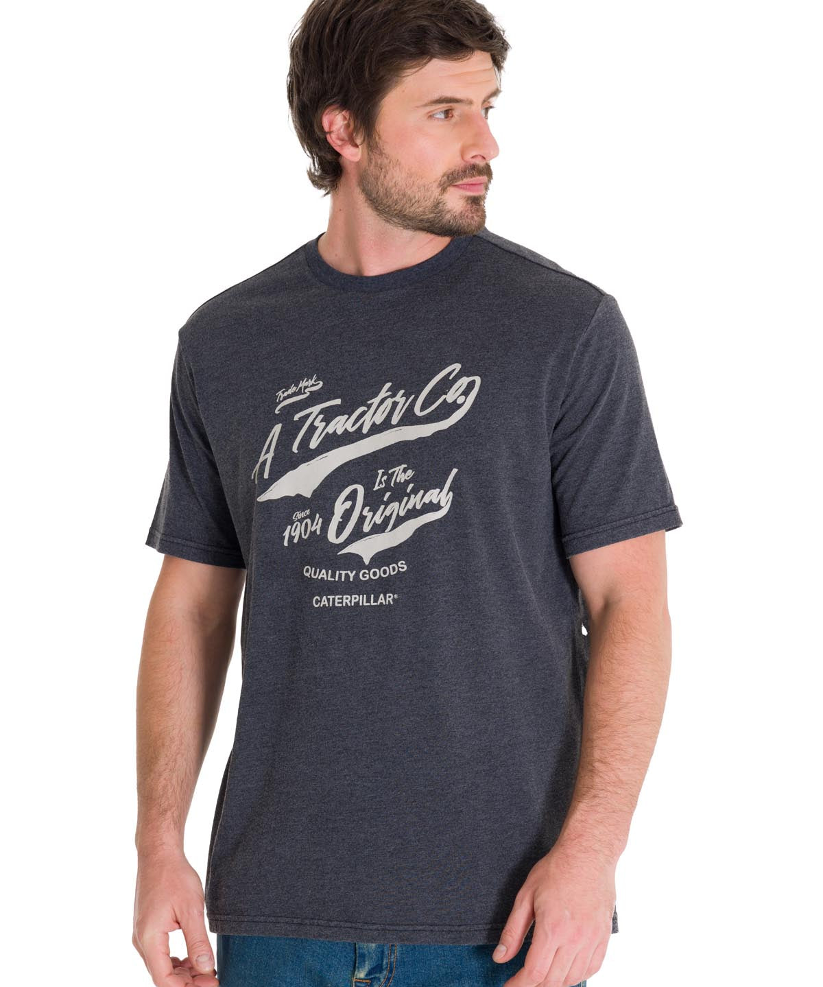 Polera Manga Corta Casual Hombre HISTORIC TRADITIONS GRAPHIC TEE Gris Oscura Cat