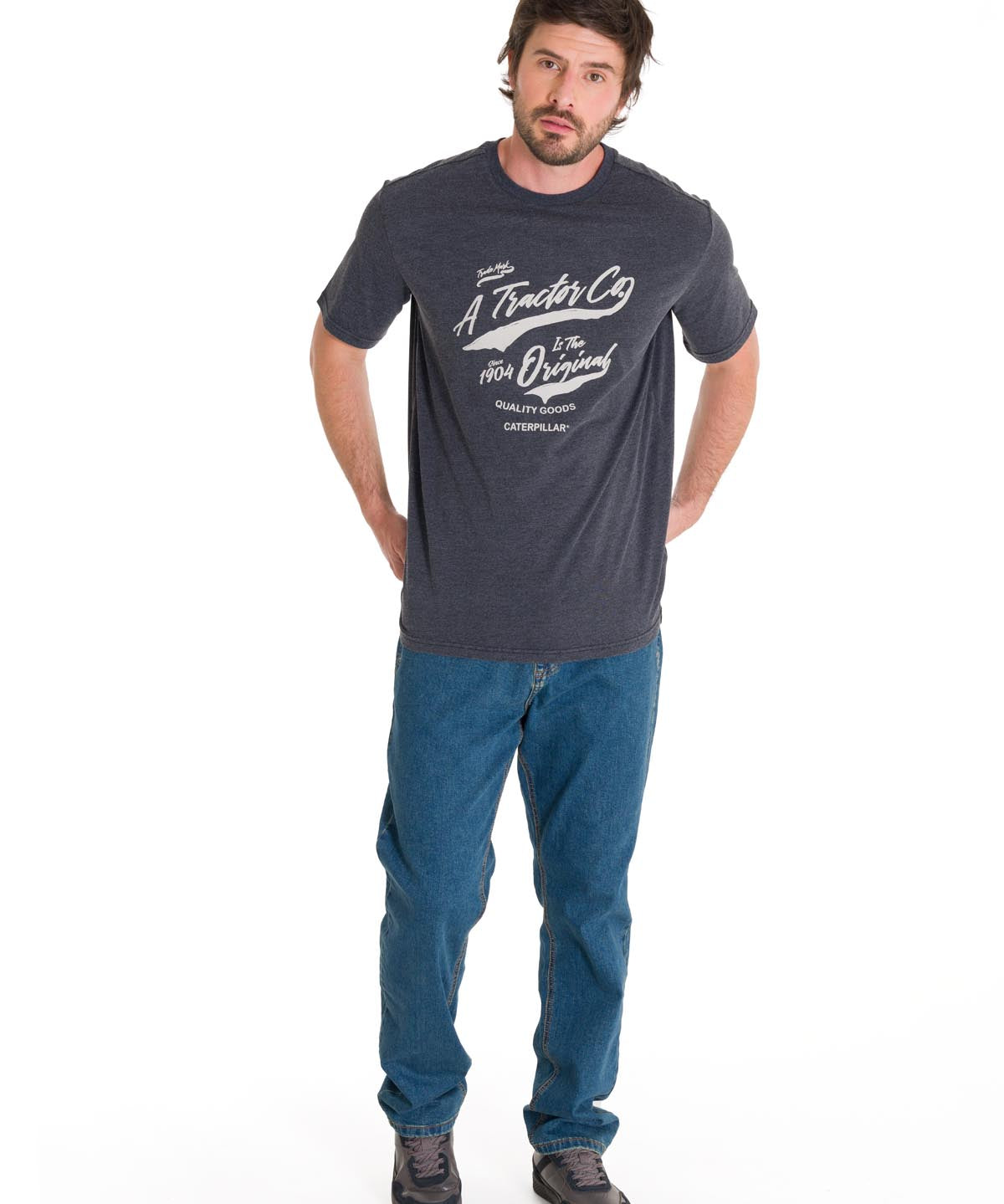 Polera Manga Corta Casual Hombre HISTORIC TRADITIONS GRAPHIC TEE Gris Oscura Cat