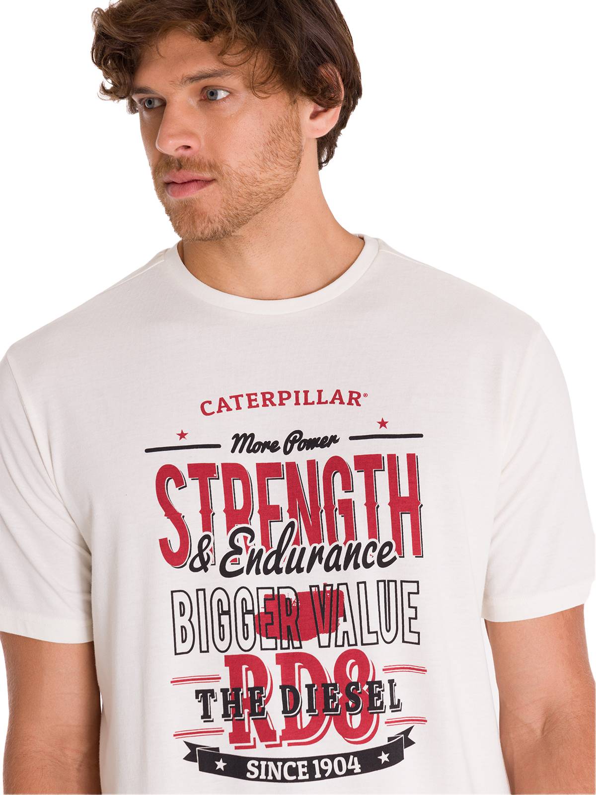 Polera Manga Corta Casual Hombre HISTORIC TRADITIONS GRAPHIC TEE Blanca Cat