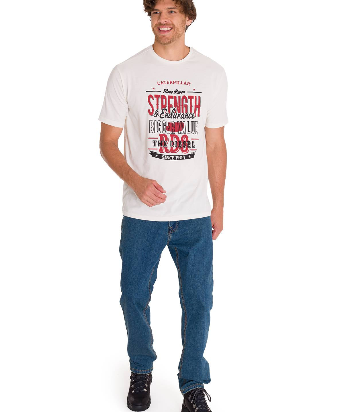 Polera Manga Corta Casual Hombre HISTORIC TRADITIONS GRAPHIC TEE Blanca Cat