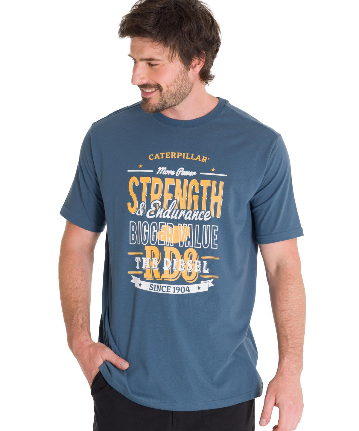 Polera Manga Corta Casual Hombre HISTORIC TRADITIONS GRAPHIC TEE Azul Petróleo Cat