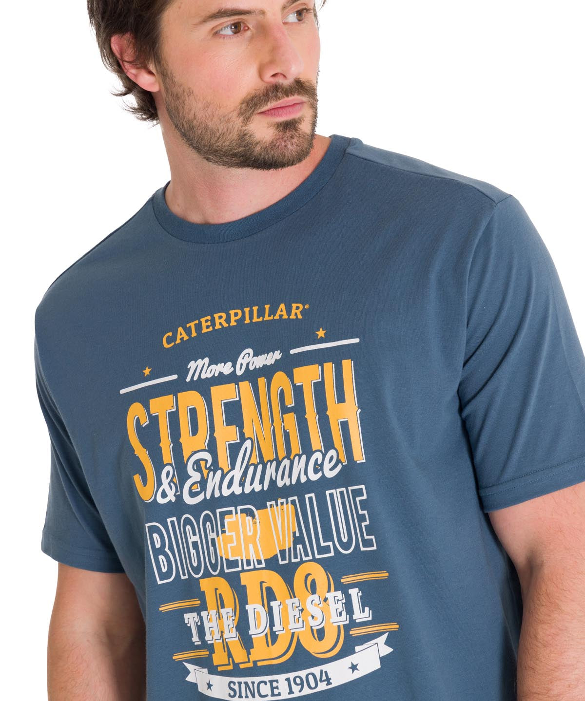 Polera Manga Corta Casual Hombre HISTORIC TRADITIONS GRAPHIC TEE Azul Petróleo Cat