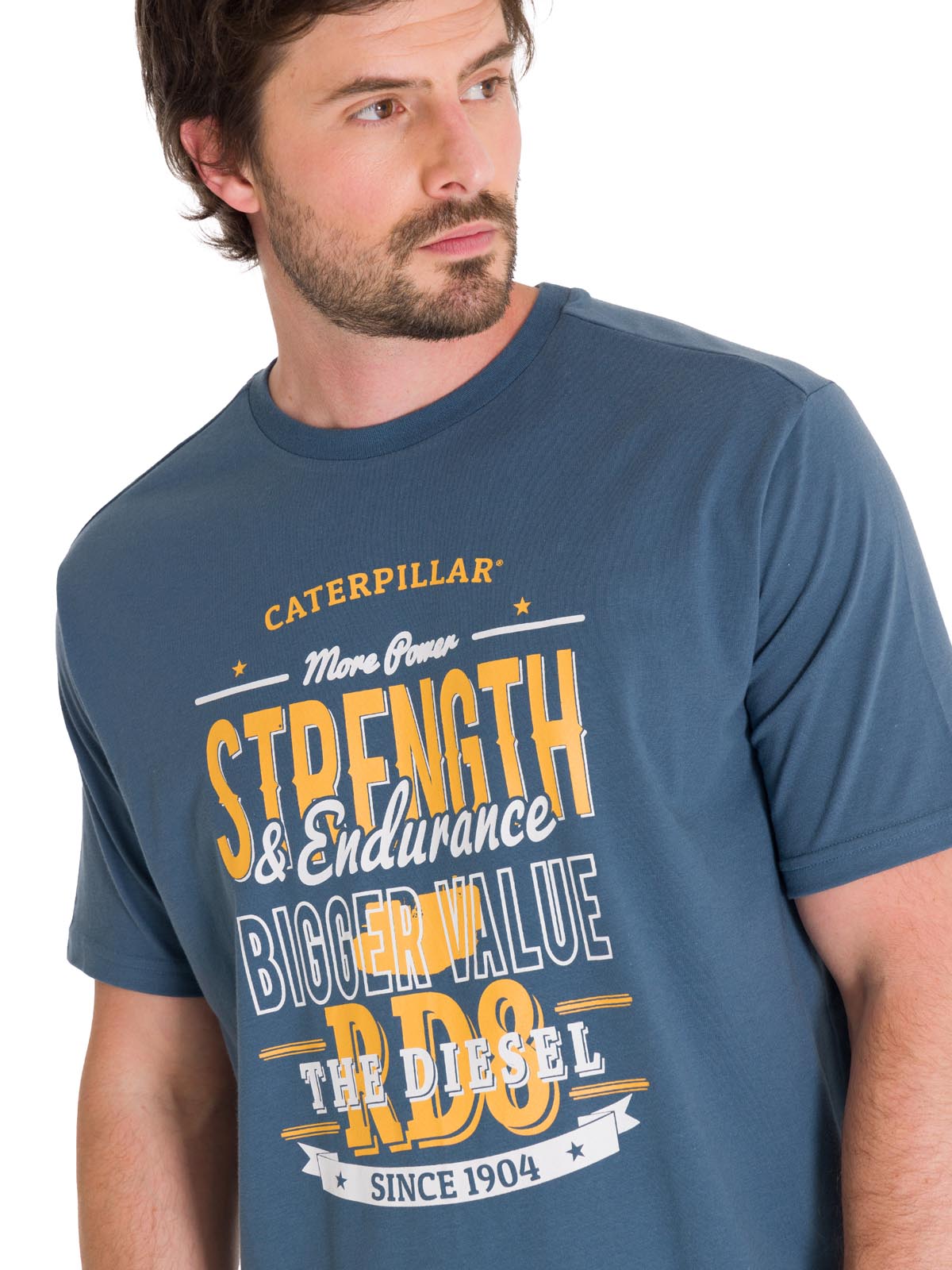 Polera Manga Corta Casual Hombre HISTORIC TRADITIONS GRAPHIC TEE Azul Petróleo Cat