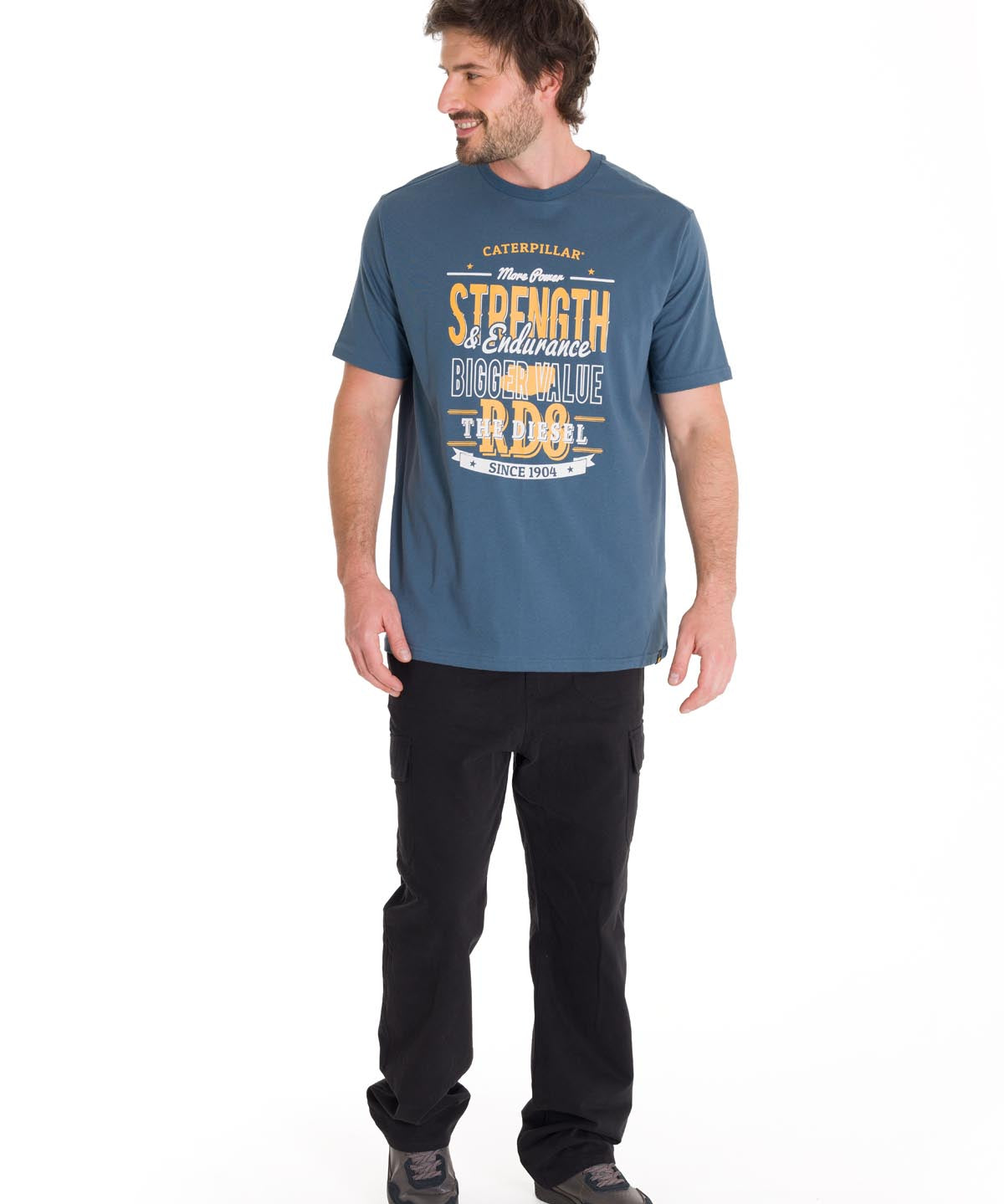 Polera Manga Corta Casual Hombre HISTORIC TRADITIONS GRAPHIC TEE Azul Petróleo Cat