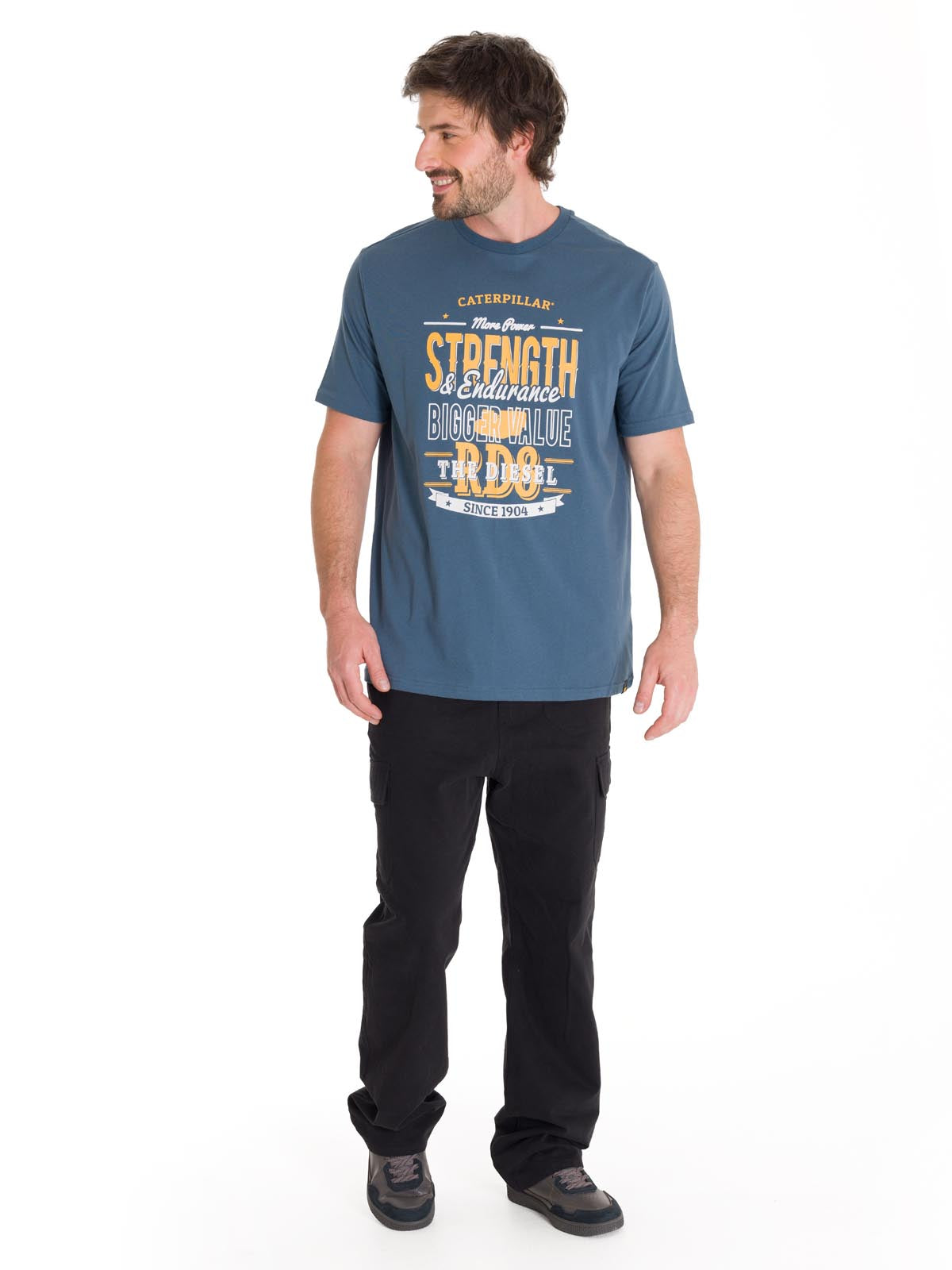 Polera Manga Corta Casual Hombre HISTORIC TRADITIONS GRAPHIC TEE Azul Petróleo Cat