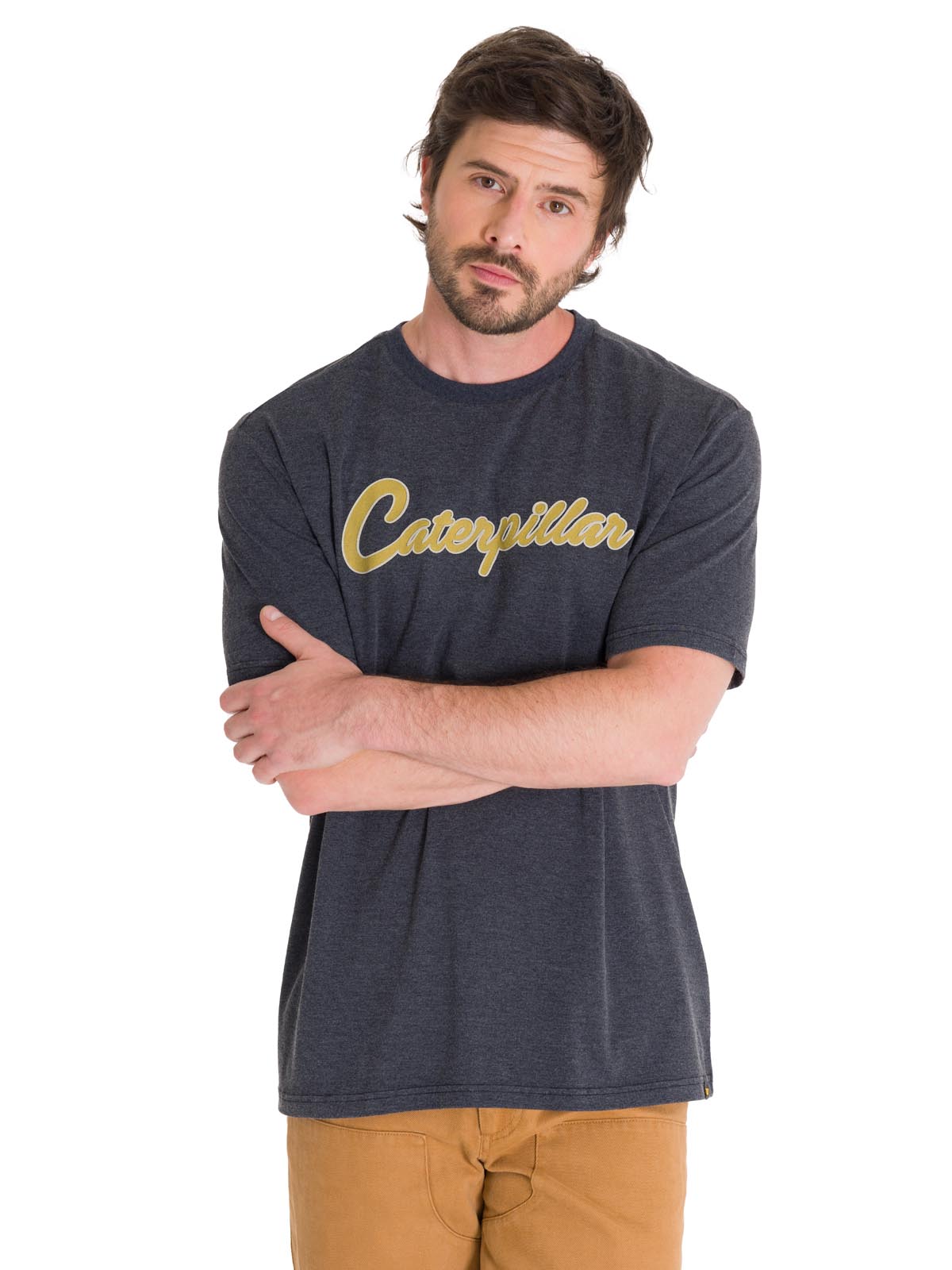 Polera Manga Corta Casual Hombre HISTORIC TRADITIONS GRAPHIC TEE Gris Oscuro Cat