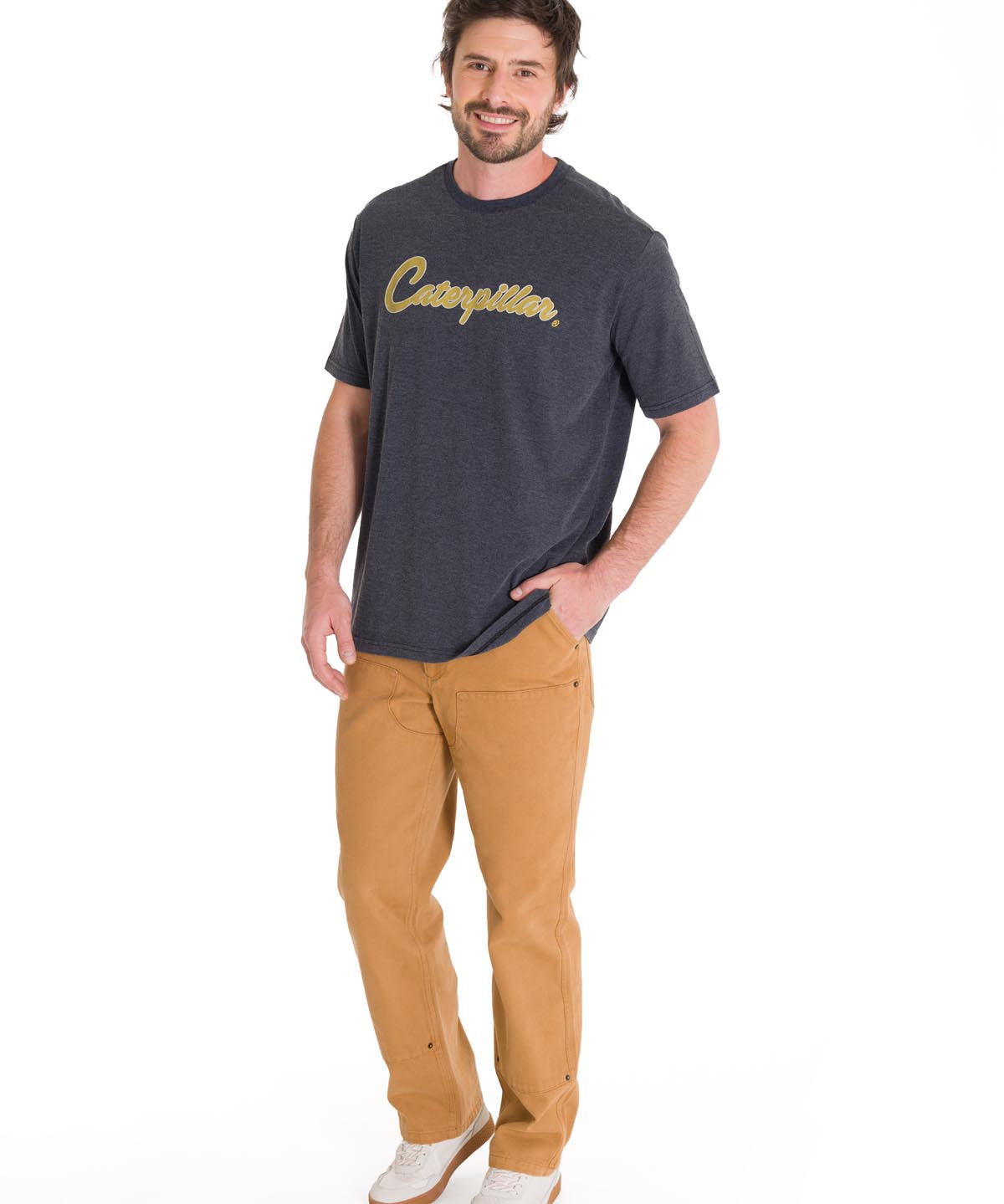 Polera Manga Corta Casual Hombre HISTORIC TRADITIONS GRAPHIC TEE Gris Oscuro Cat