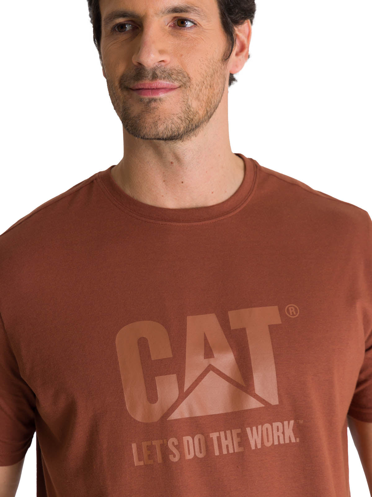Polera Manga Corta Hombre Diseño Do The Work Rojo CAT