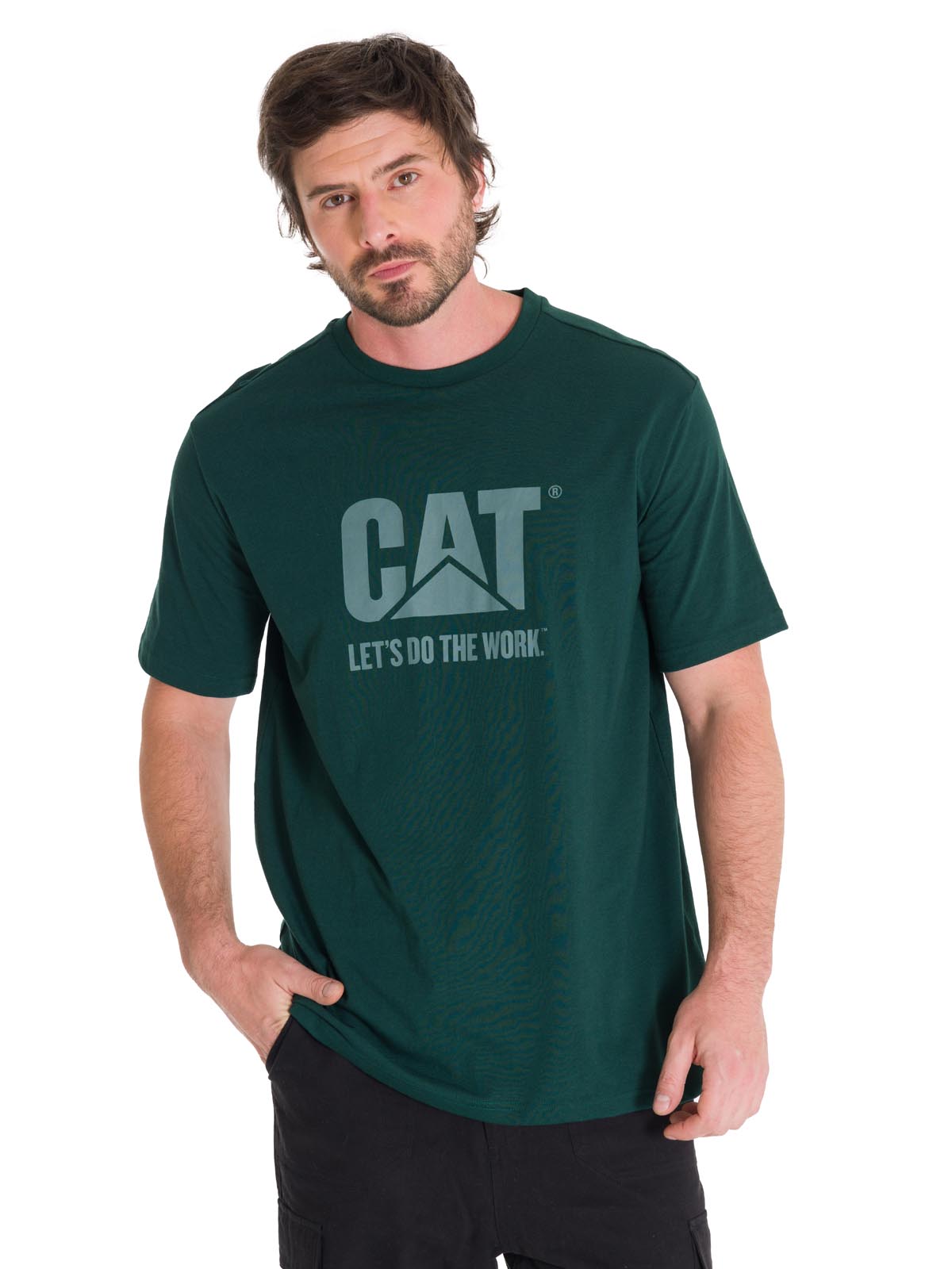 Polera Manga Corta Casual Unisex DO THE WORK GRAPHIC TEE Verde Oscuro Cat