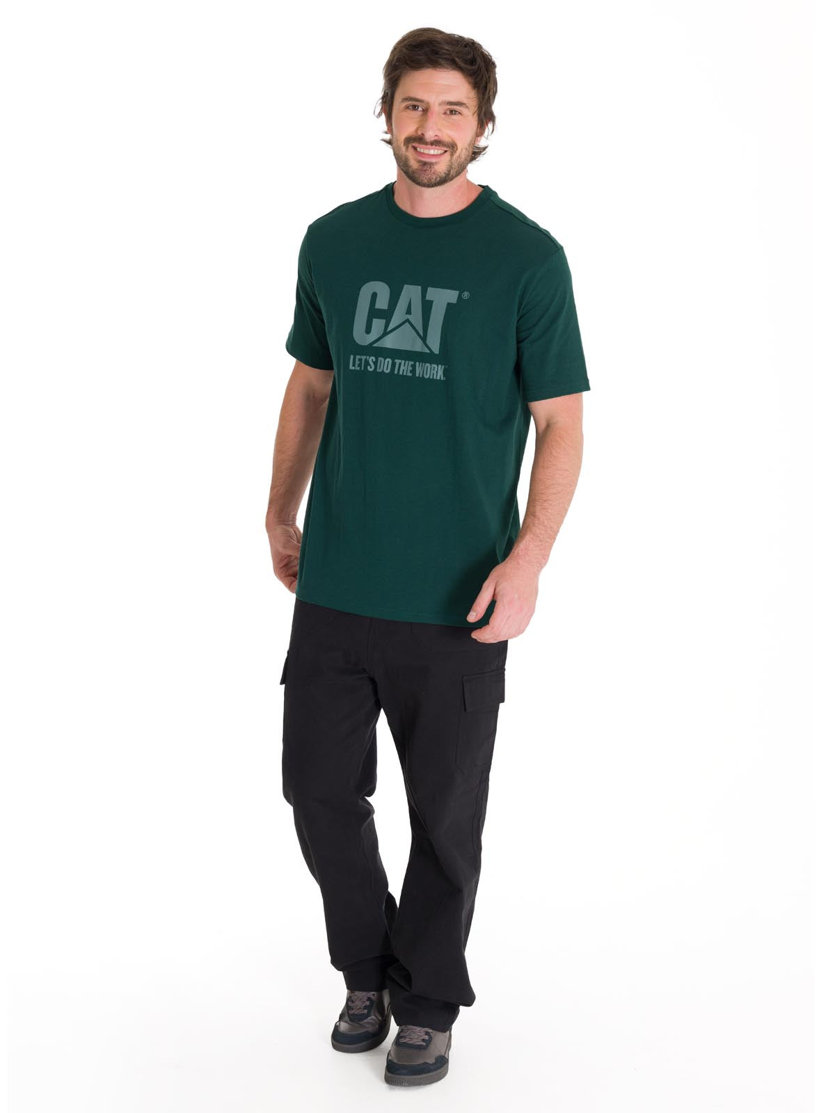 Polera Manga Corta Casual Unisex DO THE WORK GRAPHIC TEE Verde Oscuro Cat