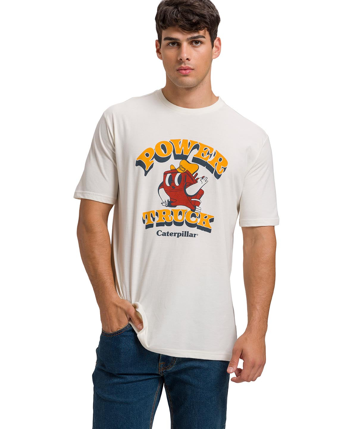 Polera Manga Corta Casual Hombre RETRO DANNY DIESEL GRAPHIC TEE Blanca Cat