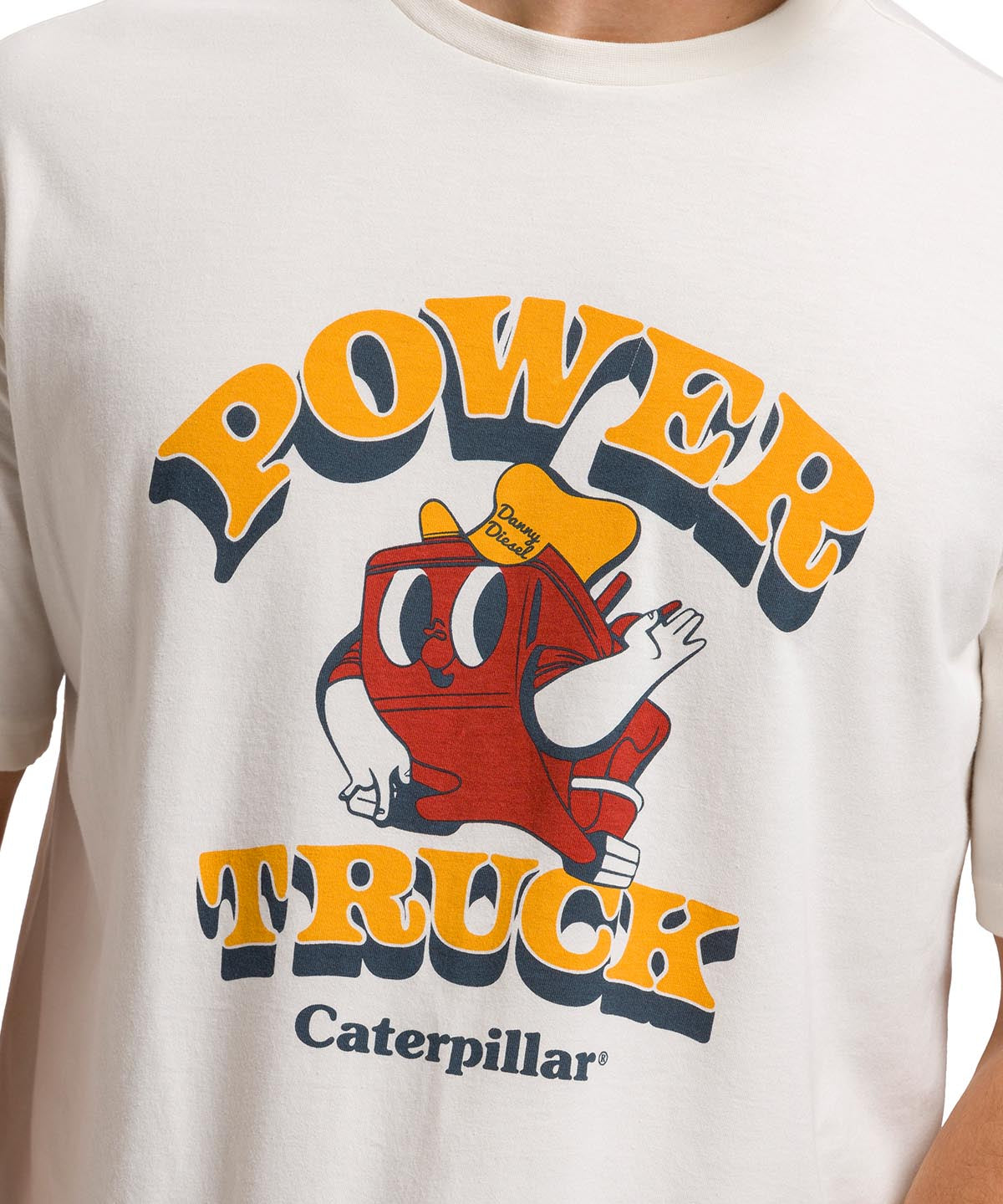 Polera Manga Corta Casual Hombre RETRO DANNY DIESEL GRAPHIC TEE Blanca Cat