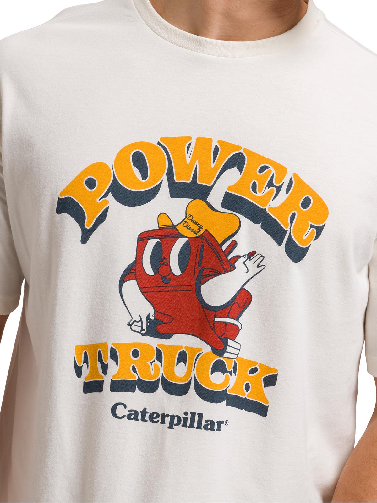 Polera Manga Corta Casual Hombre RETRO DANNY DIESEL GRAPHIC TEE Blanca Cat