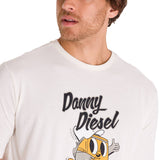 Polera Manga Corta Casual Hombre RETRO DANNY DIESEL GRAPHIC TEE Blanca Cat