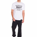 Polera Manga Corta Casual Hombre CENTENNIAL 100 YEARS GRAPHIC TEE  Blanca Cat