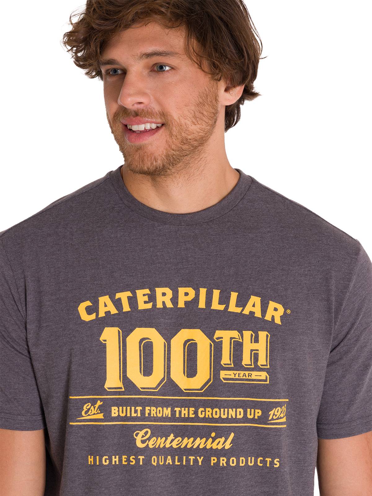 Polera Manga Corta Casual Hombre CENTENNIAL 100 YEARS GRAPHIC TEE Gris Clara Cat