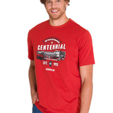 Polera Manga Corta Casual Hombre CENTENNIAL 100 YEARS GRAPHIC TEE  Roja Cat