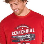 Polera Manga Corta Casual Hombre CENTENNIAL 100 YEARS GRAPHIC TEE  Roja Cat