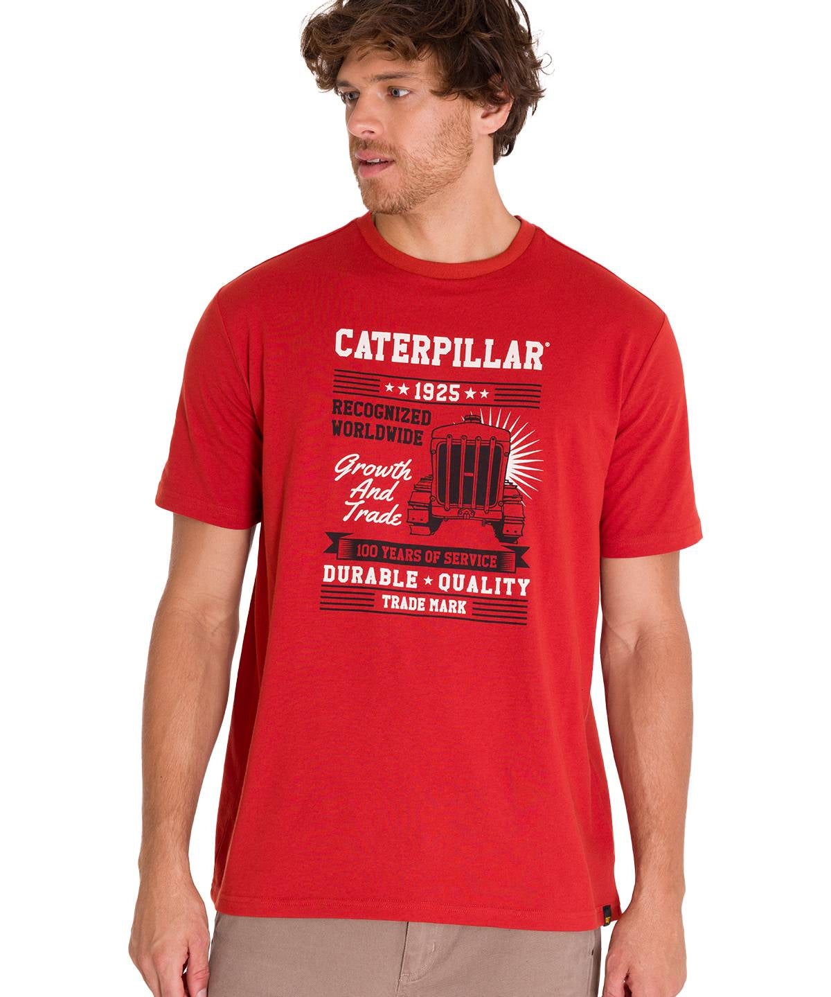 Polera Manga Corta Casual Hombre CENTENNIAL 100 YEARS GRAPHIC TEE  Roja Cat