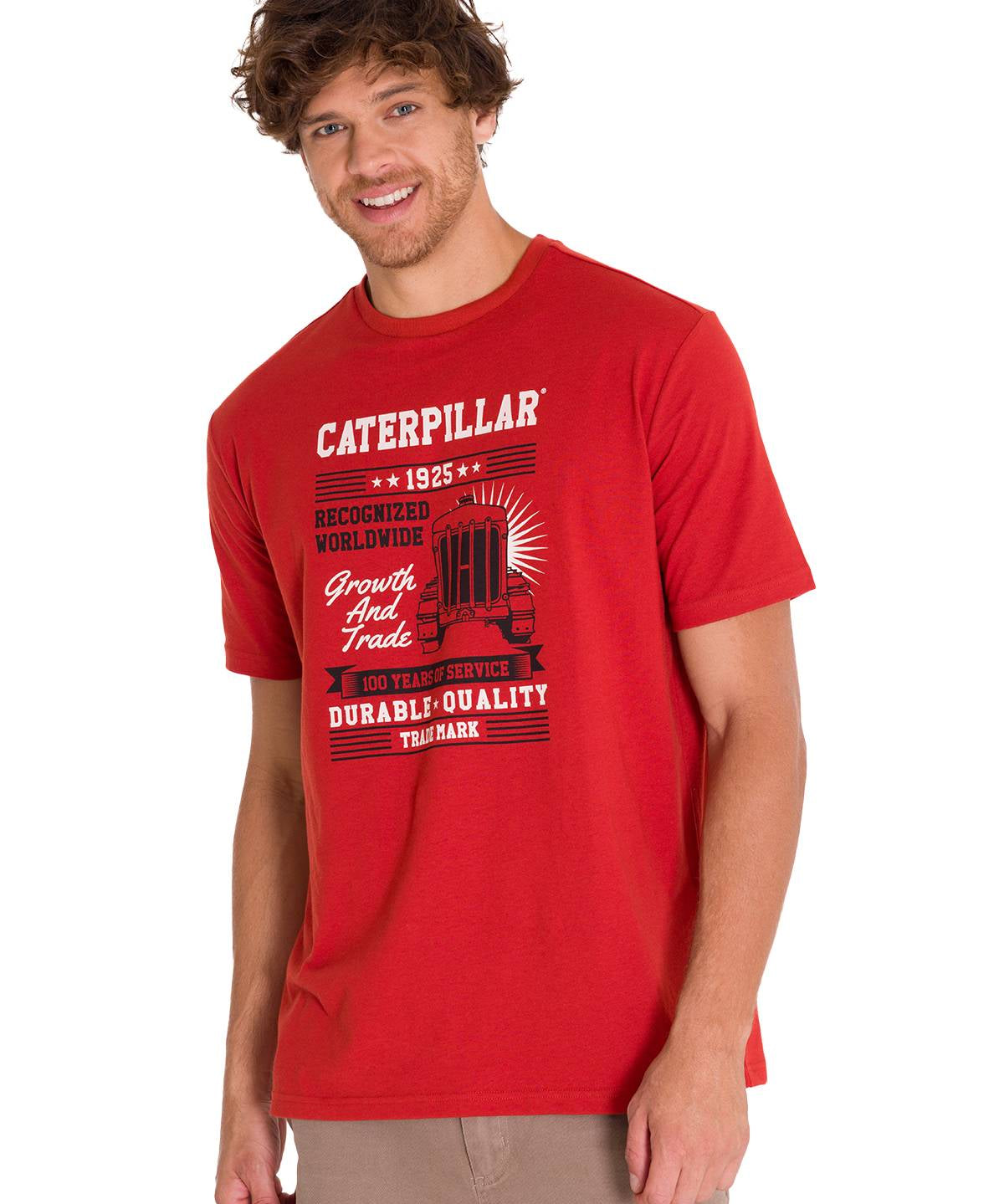 Polera Manga Corta Casual Hombre CENTENNIAL 100 YEARS GRAPHIC TEE  Roja Cat