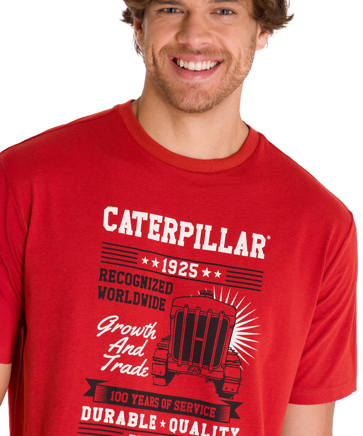 Polera Manga Corta Casual Hombre CENTENNIAL 100 YEARS GRAPHIC TEE  Roja Cat