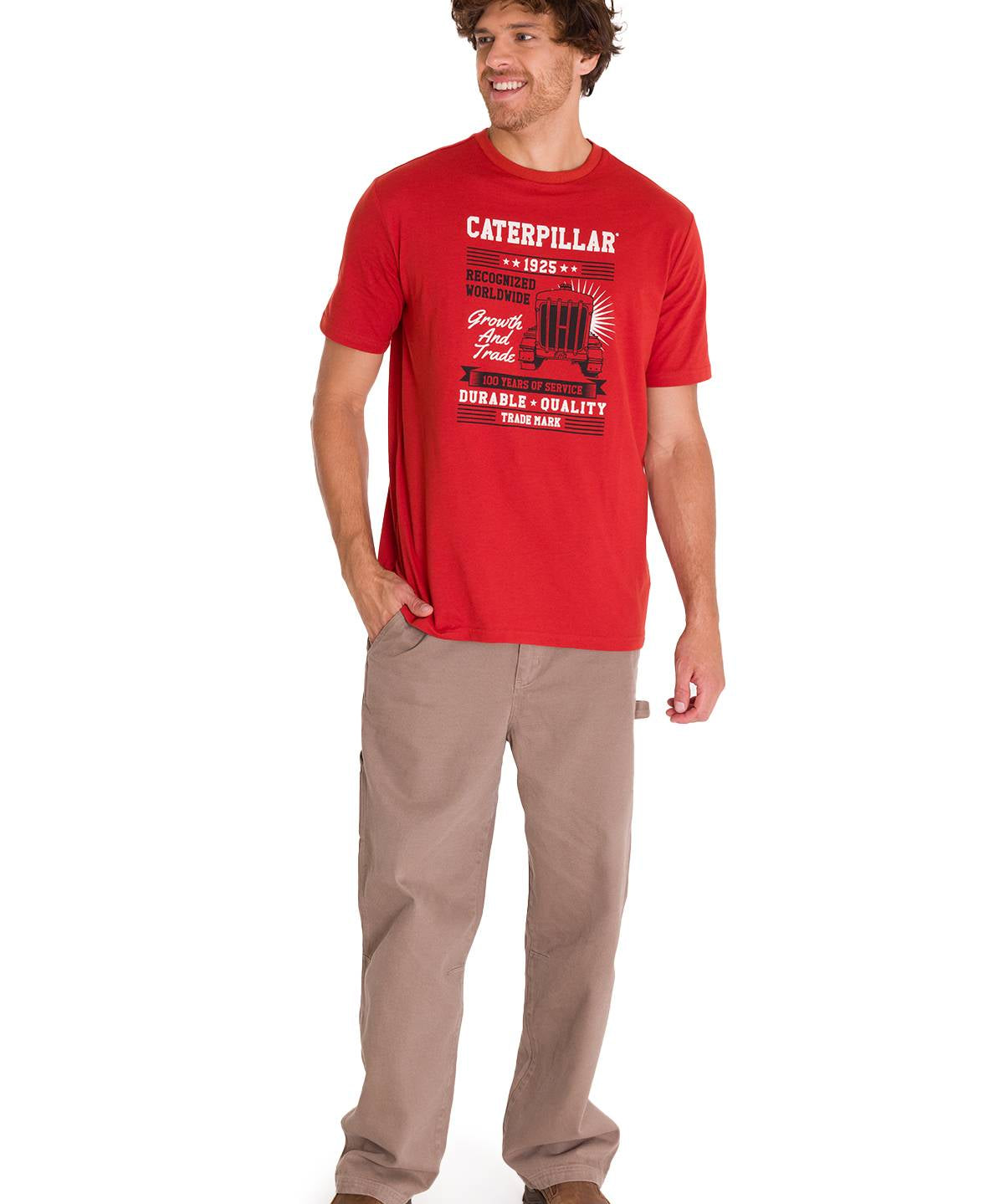 Polera Manga Corta Casual Hombre CENTENNIAL 100 YEARS GRAPHIC TEE  Roja Cat