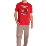 Polera Manga Corta Casual Hombre CENTENNIAL 100 YEARS GRAPHIC TEE  Roja Cat