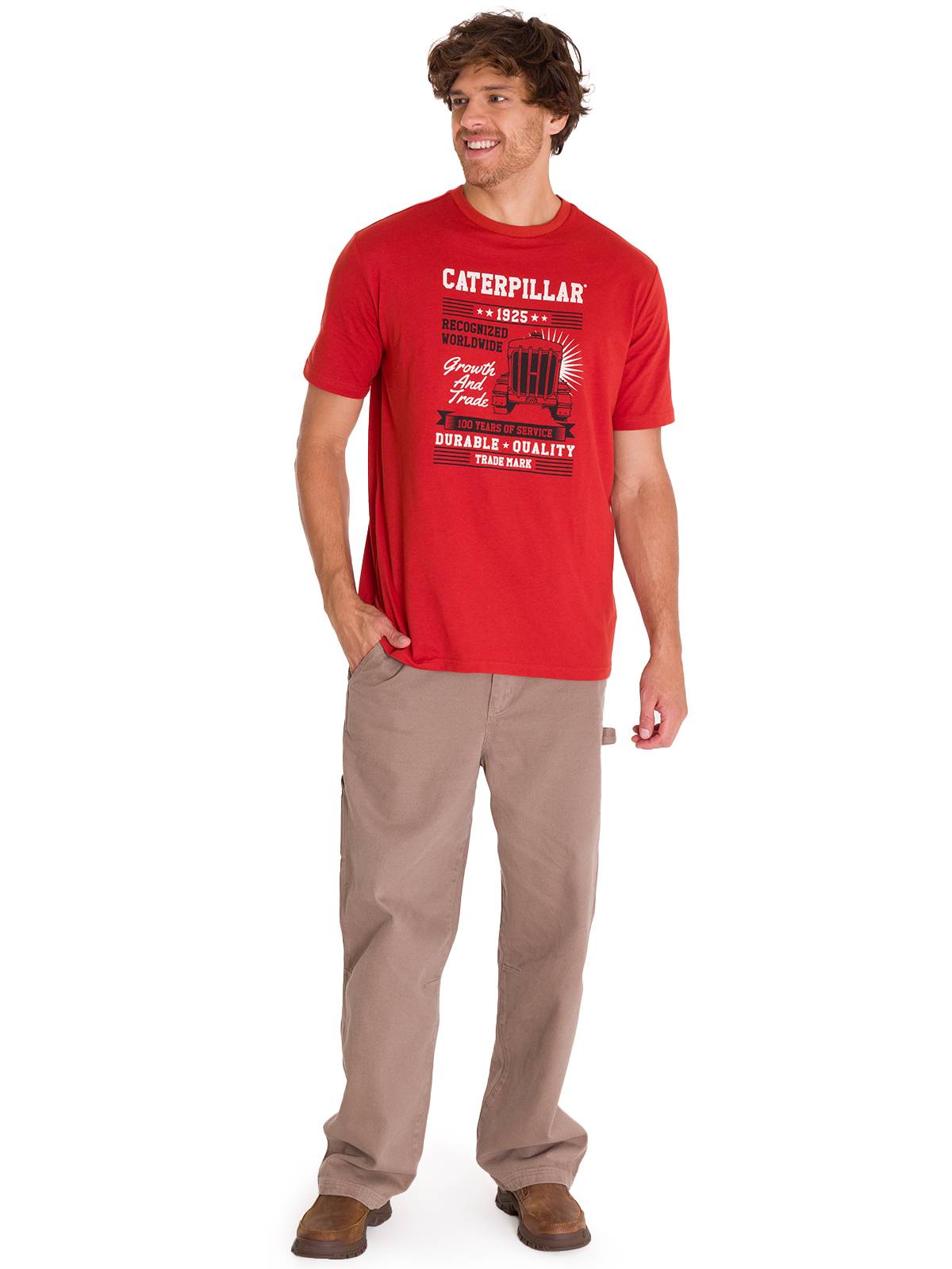 Polera Manga Corta Casual Hombre CENTENNIAL 100 YEARS GRAPHIC TEE  Roja Cat