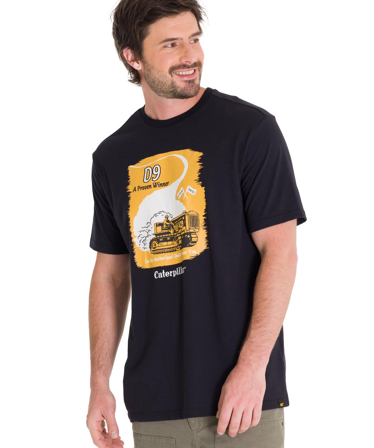 Polera Manga Corta Casual Hombre D SERIES GRAPHIC TEE Negra Cat