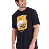 Polera Manga Corta Casual Hombre D SERIES GRAPHIC TEE Negra Cat