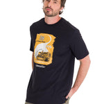 Polera Manga Corta Casual Hombre D SERIES GRAPHIC TEE Negra Cat