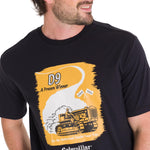 Polera Manga Corta Casual Hombre D SERIES GRAPHIC TEE Negra Cat