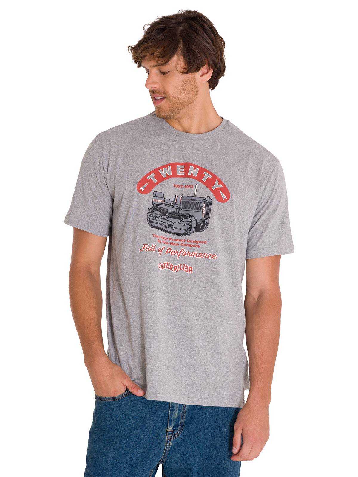 Polera Manga Corta Casual Hombre PROJECTS GRAPHIC TEE Gris Cat