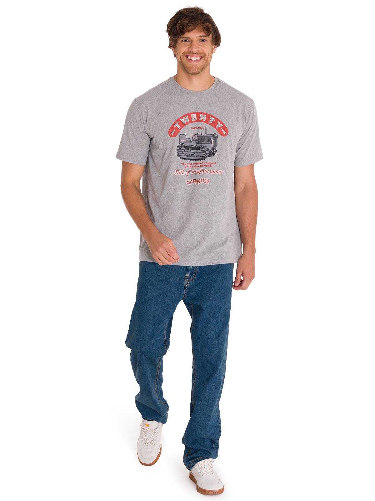 Polera Manga Corta Casual Hombre PROJECTS GRAPHIC TEE Gris Cat