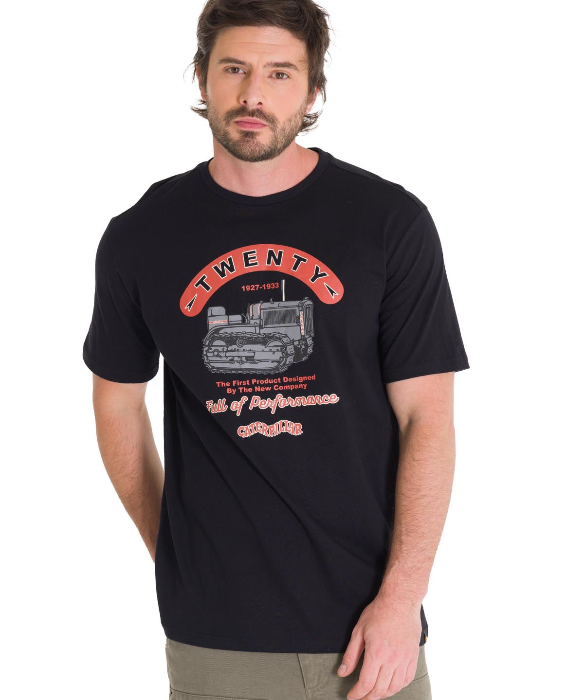 Polera Manga Corta Casual Hombre PROJECTS GRAPHIC TEE Negra Cat