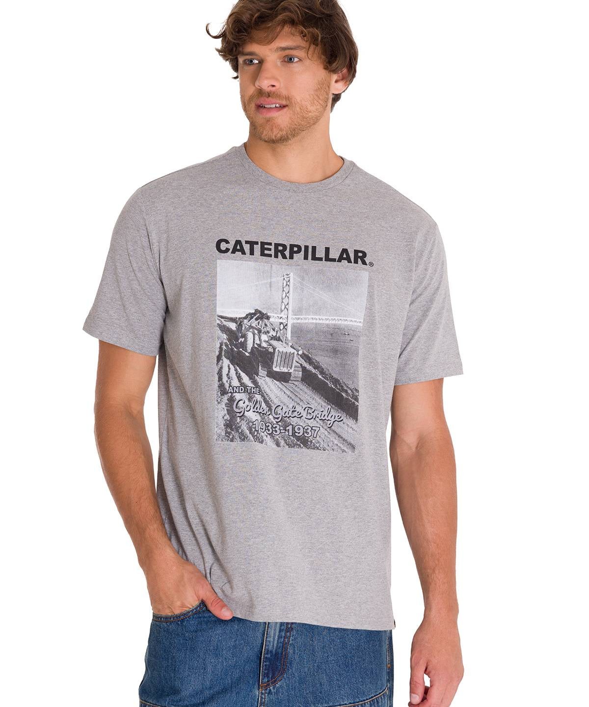 Polera Manga Corta Casual Hombre PROJECTS GRAPHIC TEE Blanca Cat