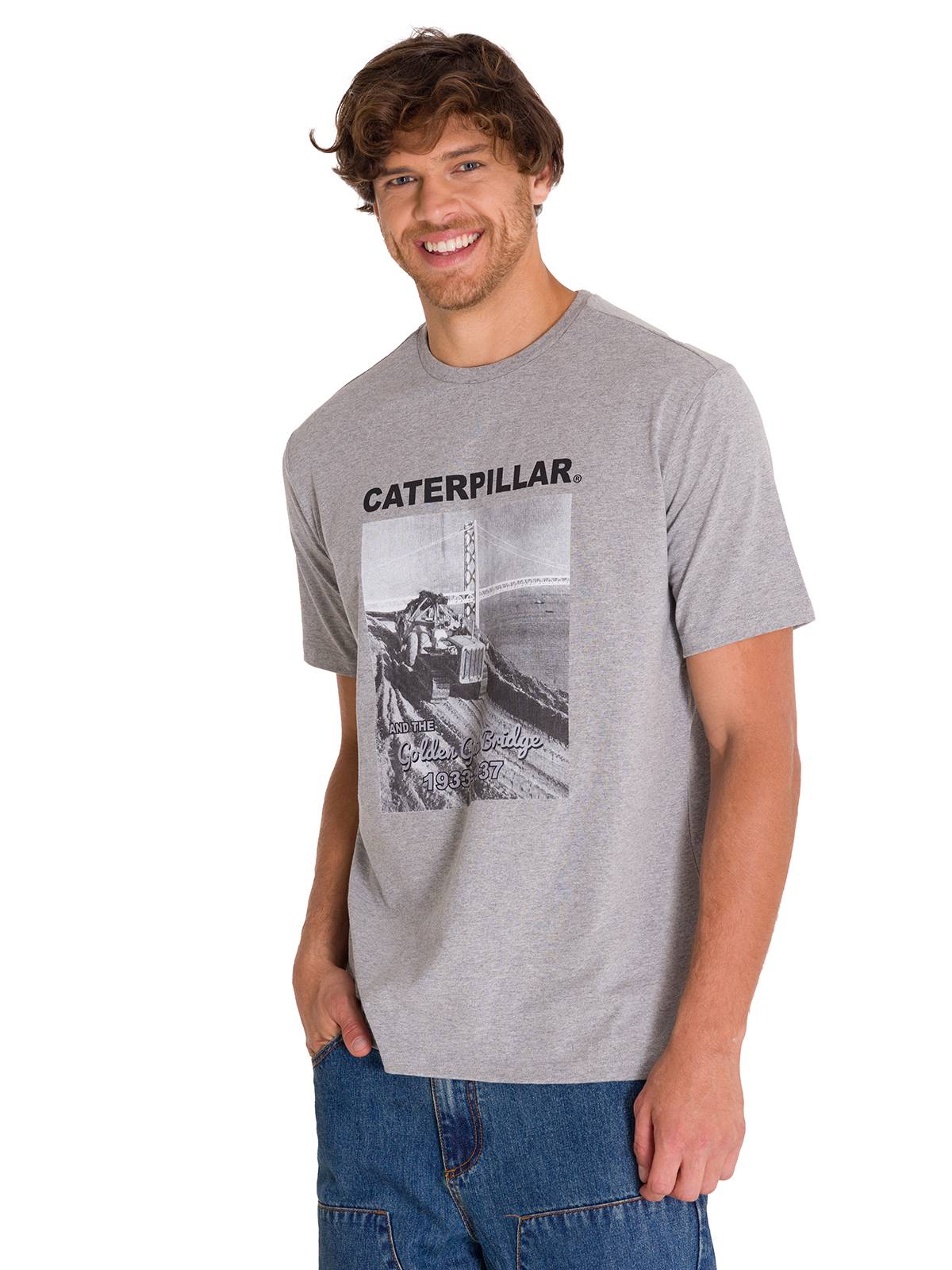 Polera Manga Corta Casual Hombre PROJECTS GRAPHIC TEE Blanca Cat