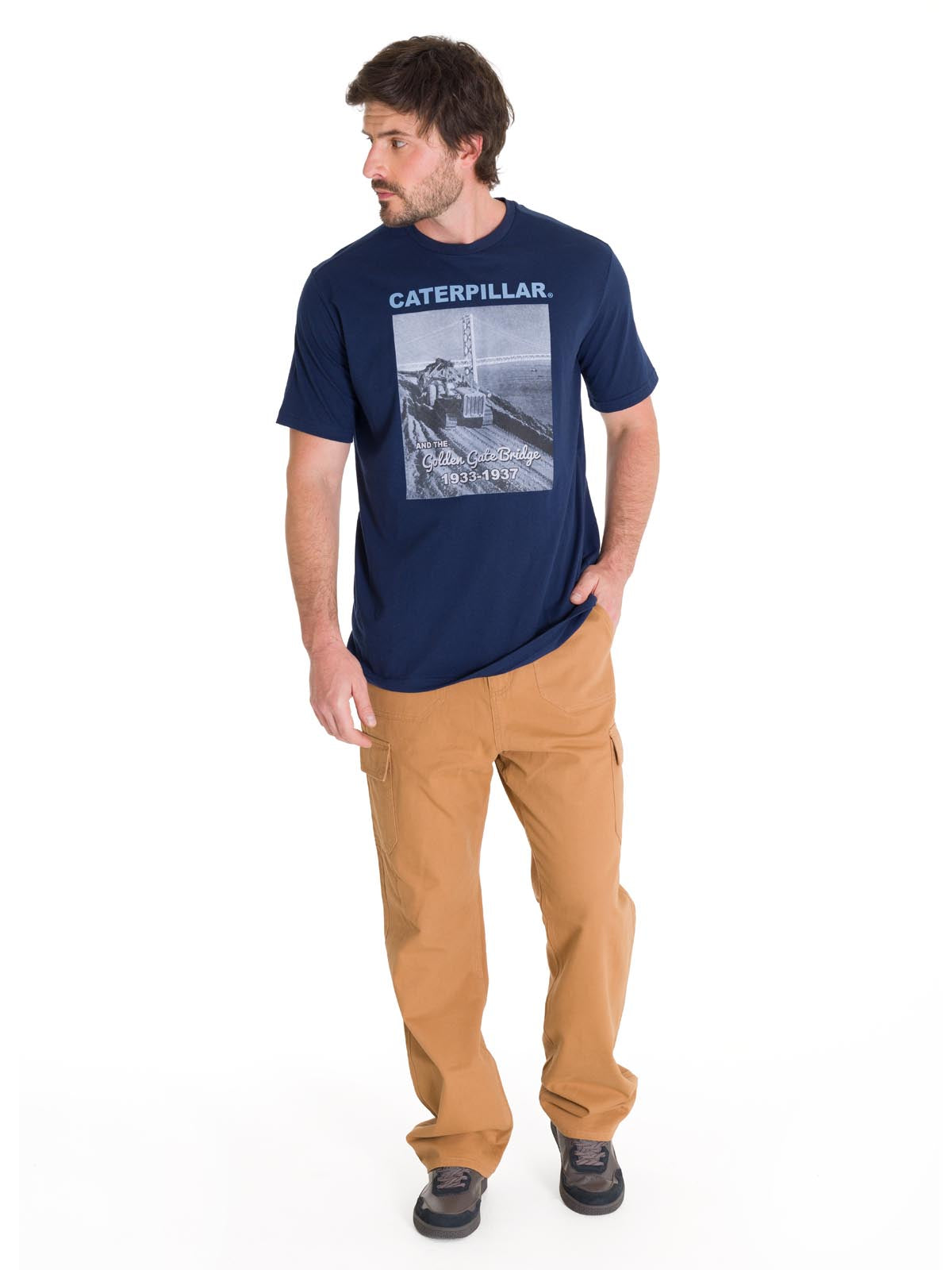 Polera Manga Corta Casual Hombre PROJECTS GRAPHIC TEE Azul Marino Cat