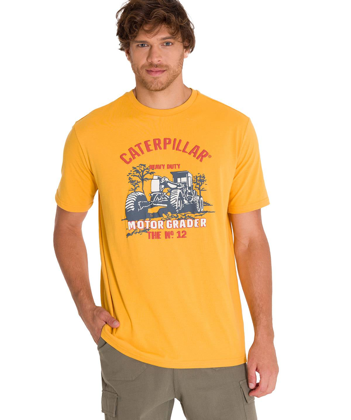 Polera Manga Corta Casual Hombre EQUIPMENT GRAPHIC TEE Amarilla Cat