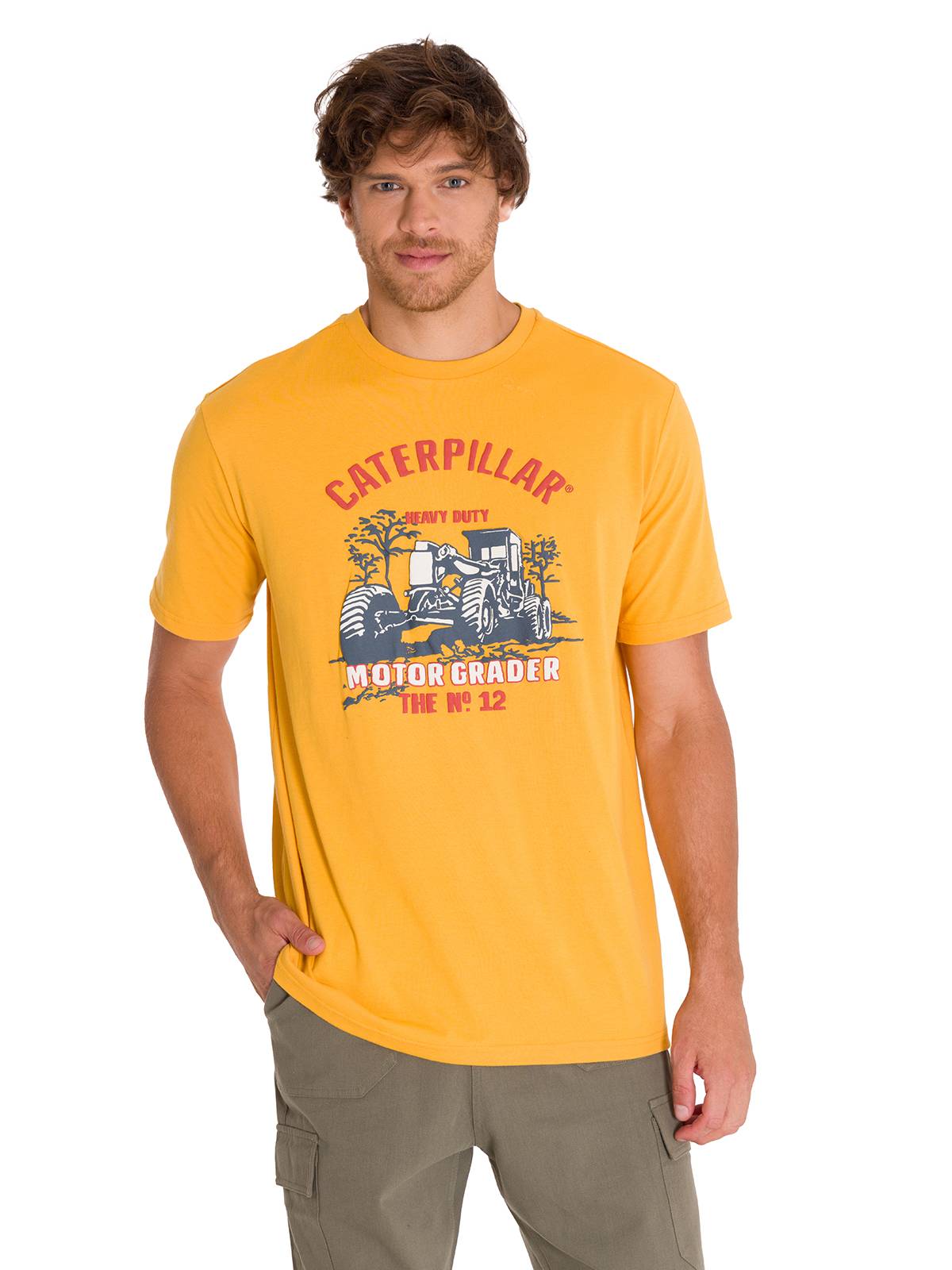 Polera Manga Corta Casual Hombre EQUIPMENT GRAPHIC TEE Amarilla Cat