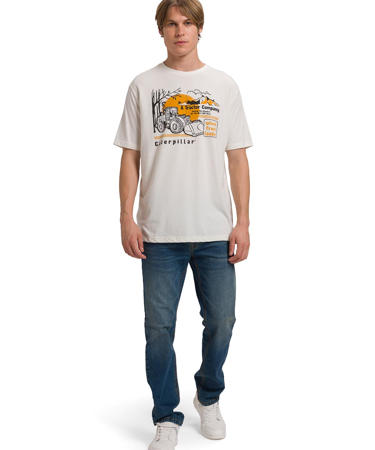 Polera Manga Corta Casual Hombre EQUIPMENT GRAPHIC TEE  Blanca Cat