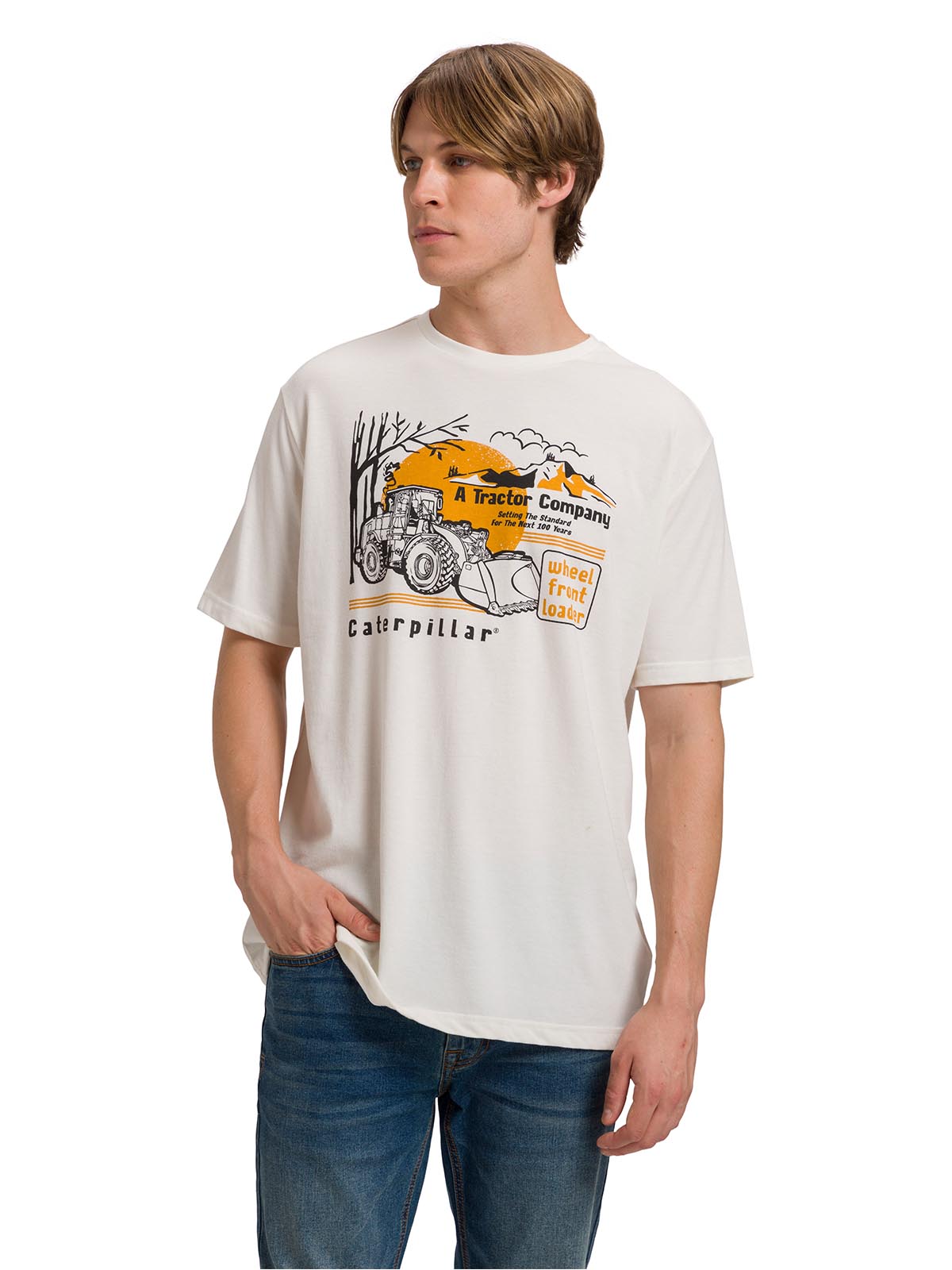 Polera Manga Corta Casual Hombre EQUIPMENT GRAPHIC TEE  Blanca Cat