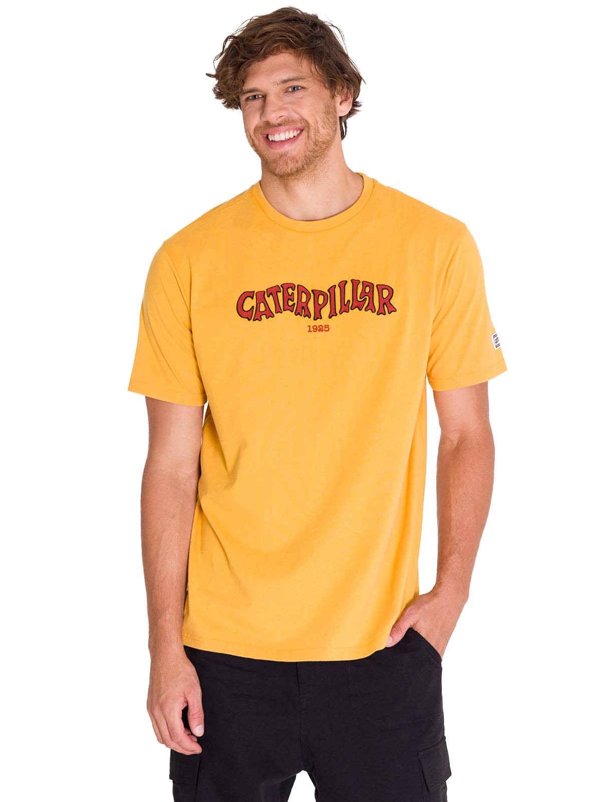 Polera Manga Corta Casual Hombre HERITAGE 1925 GRAPHIC TEE Amarilla Cat