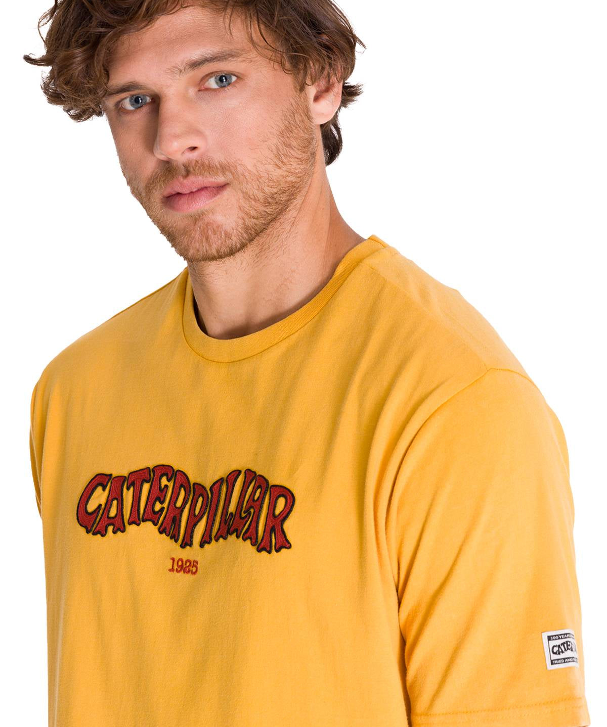 Polera Manga Corta Casual Hombre HERITAGE 1925 GRAPHIC TEE Amarilla Cat