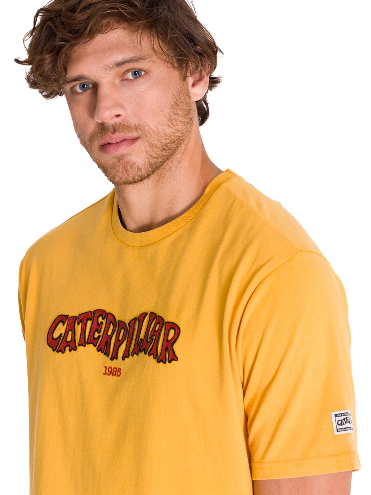 Polera Manga Corta Casual Hombre HERITAGE 1925 GRAPHIC TEE Amarilla Cat