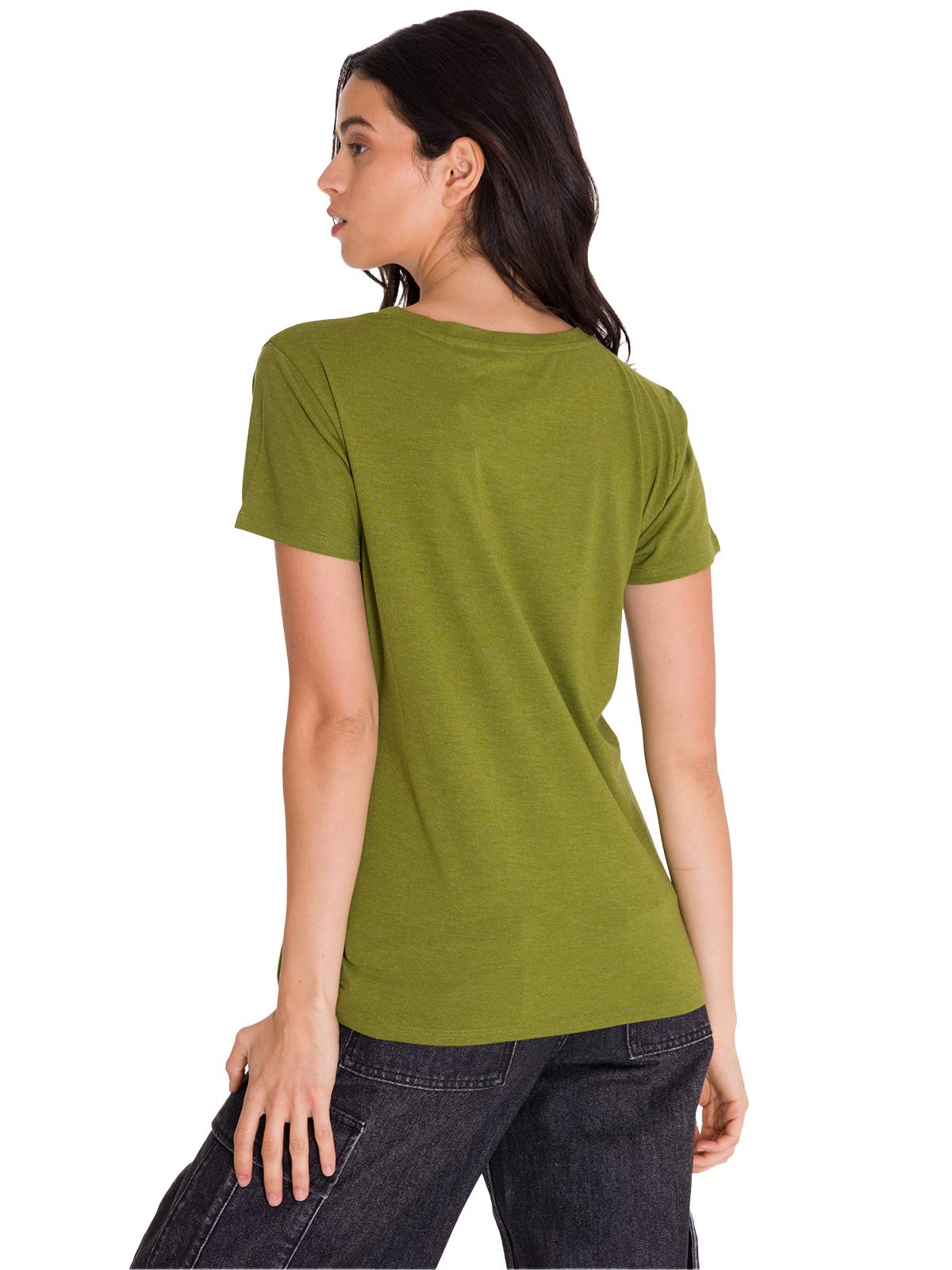 Polera Manga Corta Casual Mujer CREW EVERYDAY GRAPHIC TEE Verde Cat